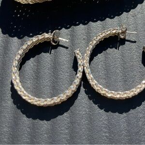 Tiffany & Co Silver Mesh Hoop Earrings